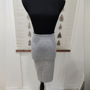 Aritzia Wilfred Lis Bodycon Pencil Midi Skirt Women's Size XXS Heather Grey
